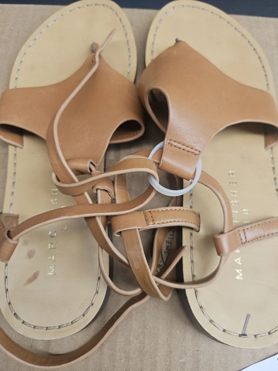 Marc Fisher LTD Women's Tan Leather Strappy Sandals Size 8.5M - photo 4