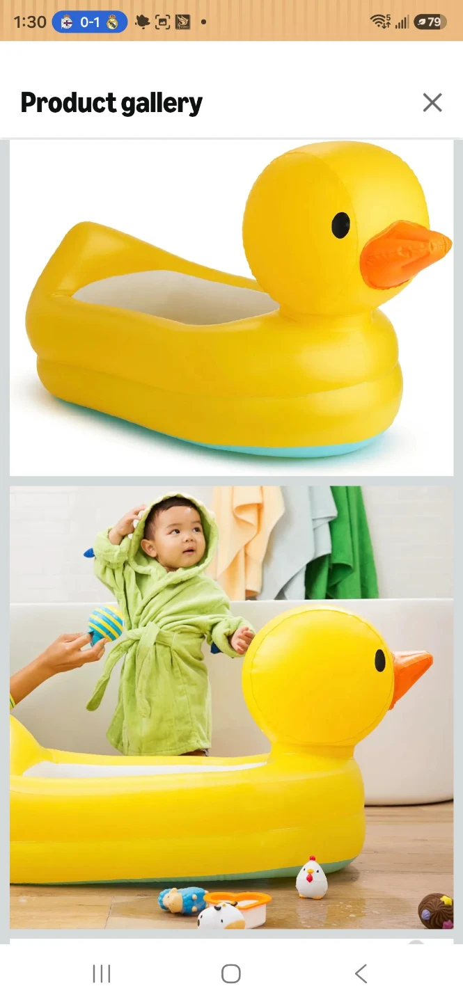 Munchkin Yellow Duck Inflatable Baby Bath Tub