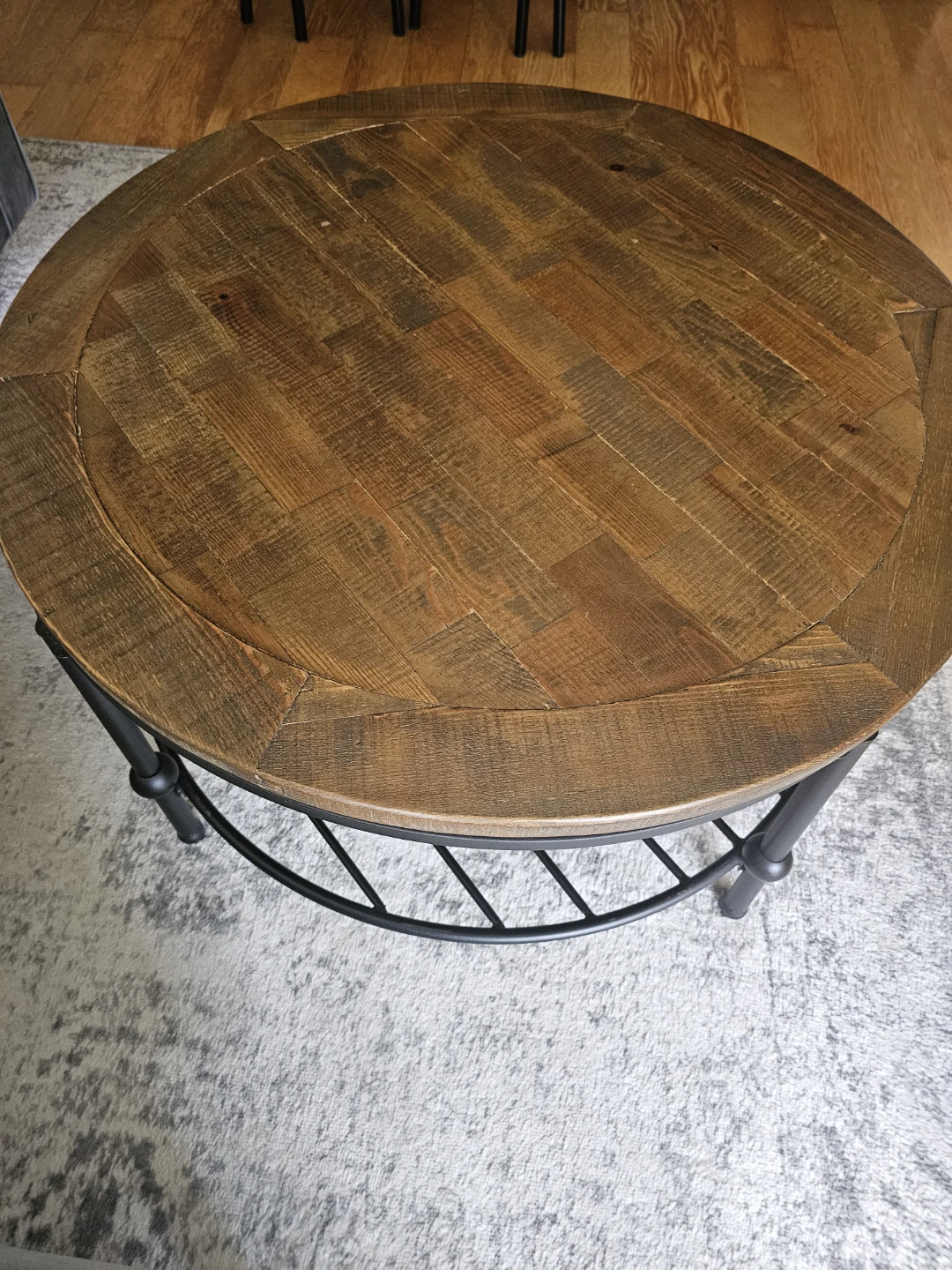 Coffee Table - Espresso Wood With Black Metal Frame - photo 3