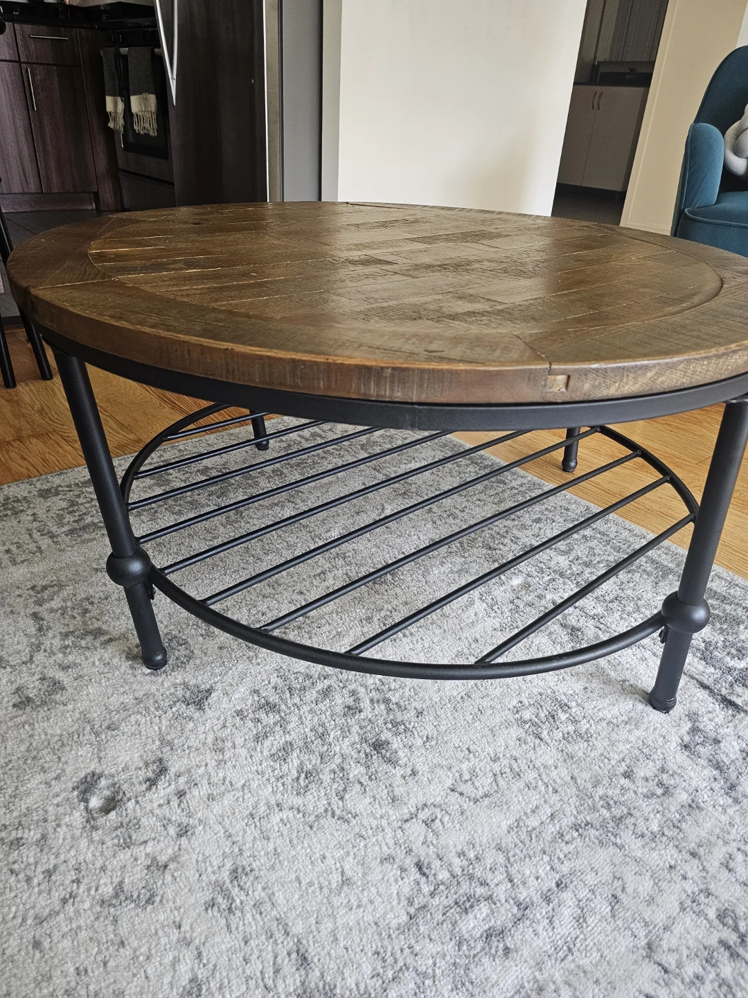Coffee Table - Espresso Wood With Black Metal Frame - photo 5