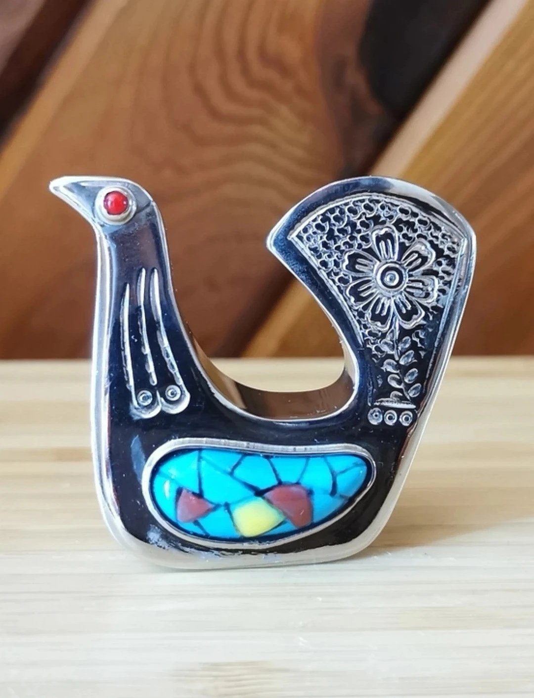 Vintage Joaquin Tinta Ecuador Silverplate Bird Sculpture MCM
