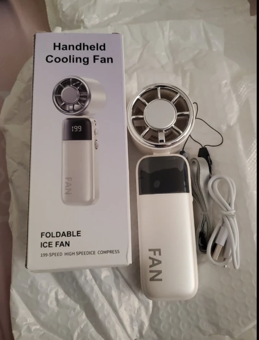 Handheld Cooling Fan Foldable Ice Fan 199-Speed High Speed