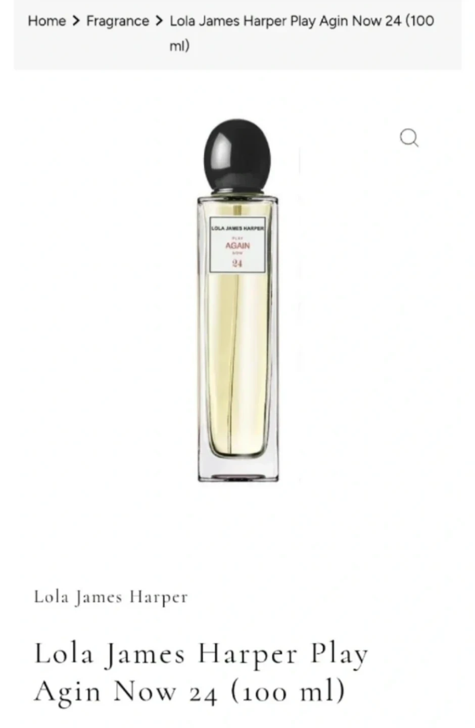 Lola James Harper #24 Play Again Now EDT 100ml - Rare Niche - photo 2