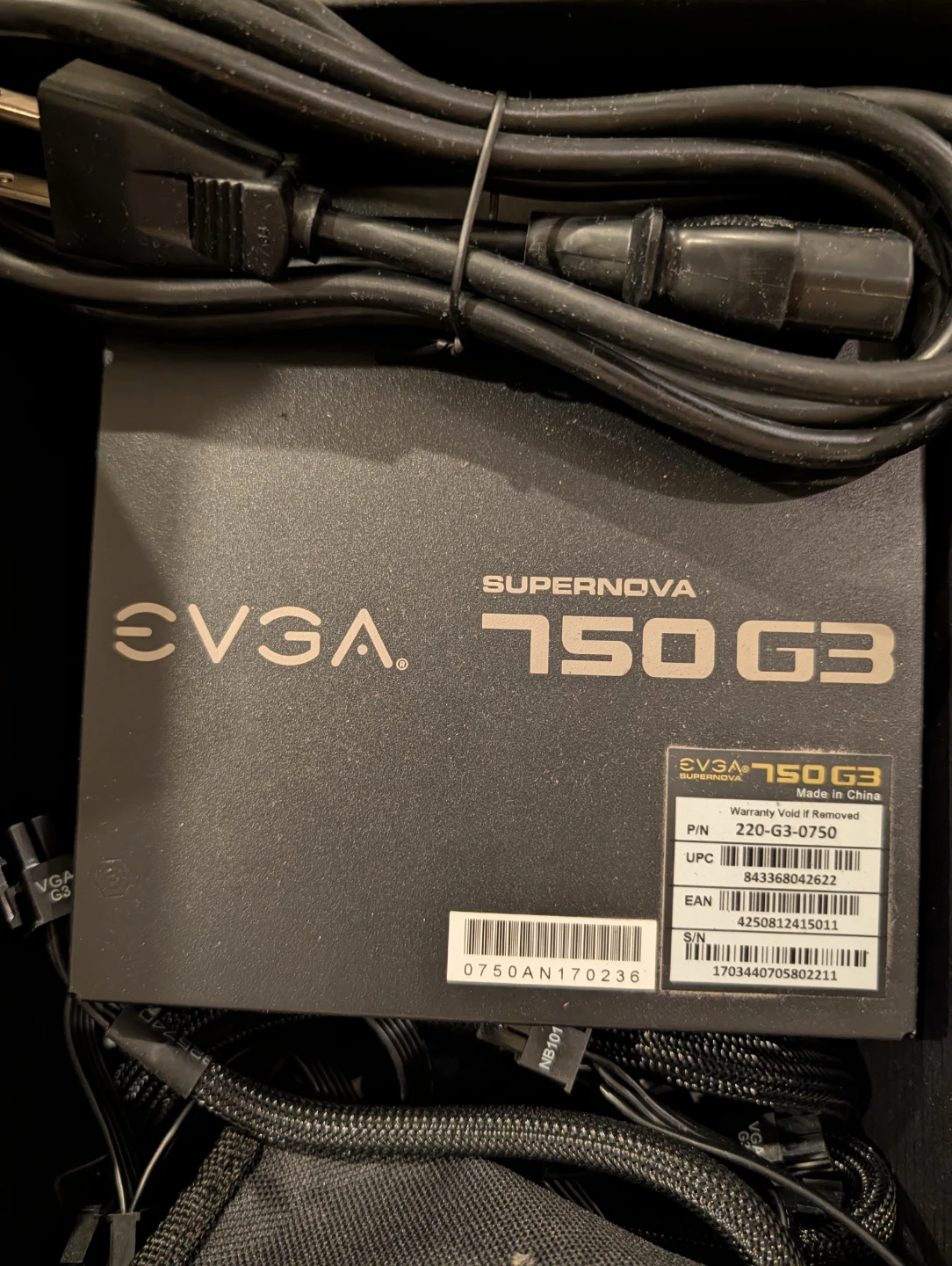EVGA SuperNOVA 750 G3 Power Supply