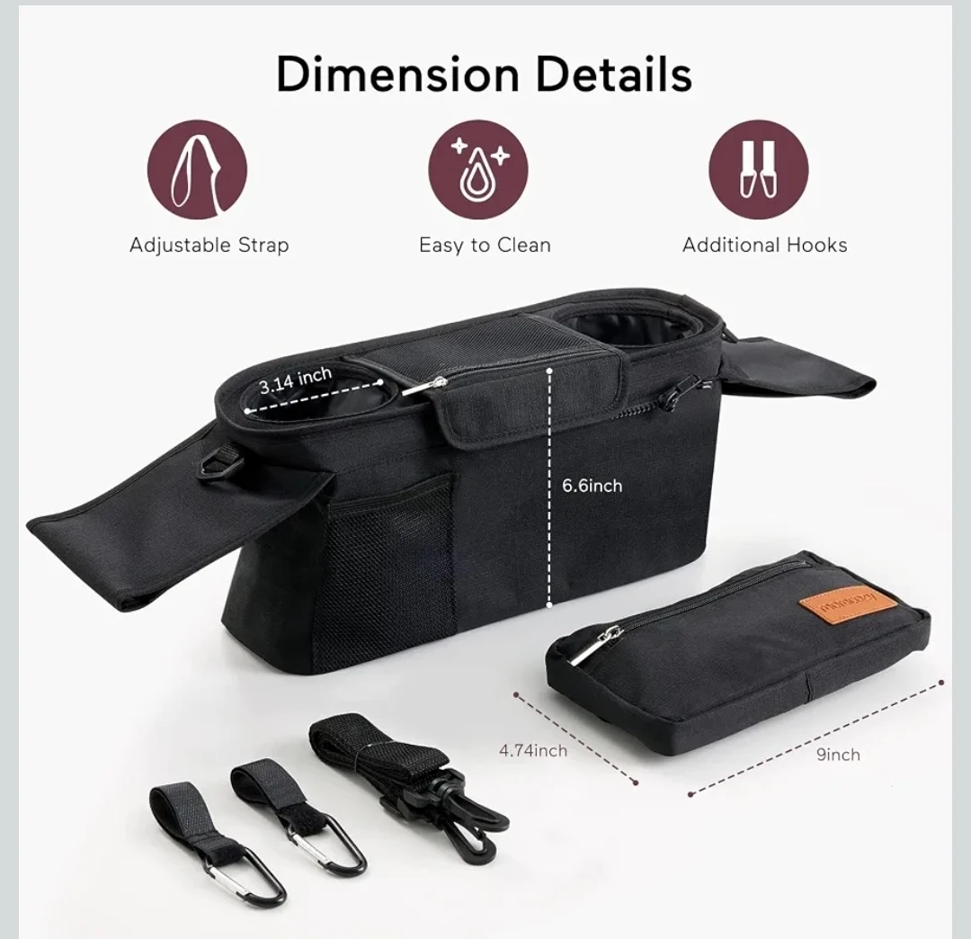 USED-Momcozy Universal Stroller Organizer - photo 2