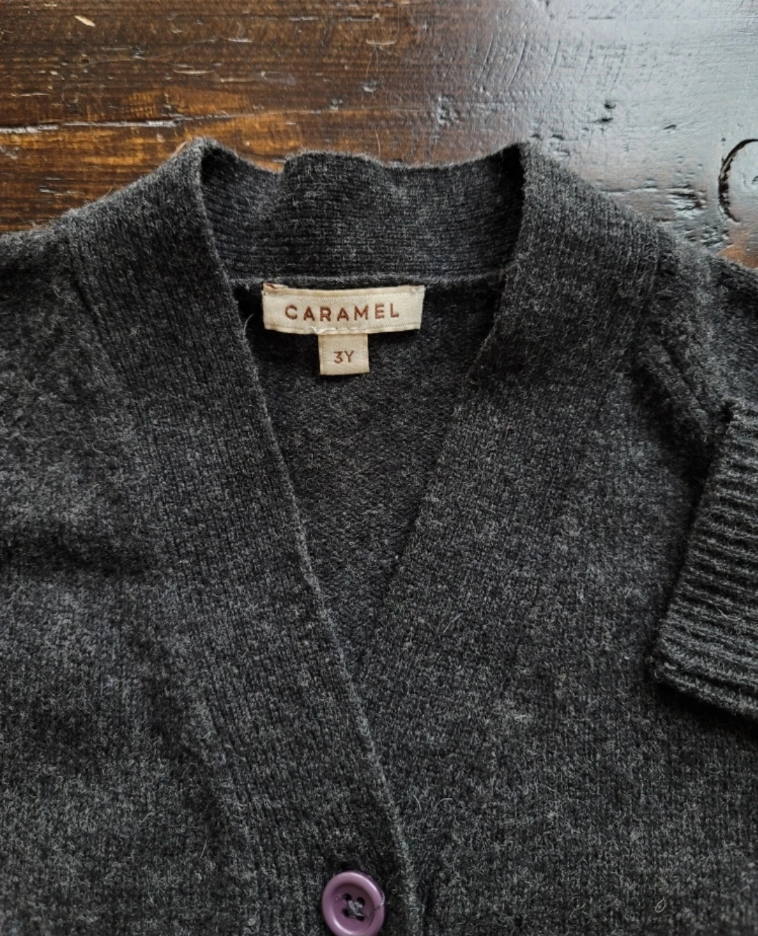Caramel Charcoal Grey Button-Front Cardigan Sweater - photo 2