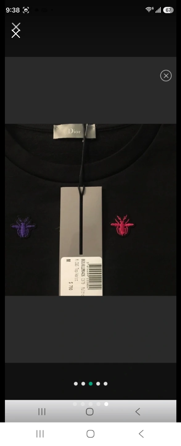 Dior Bee Embroidered Black T-Shirt Size M