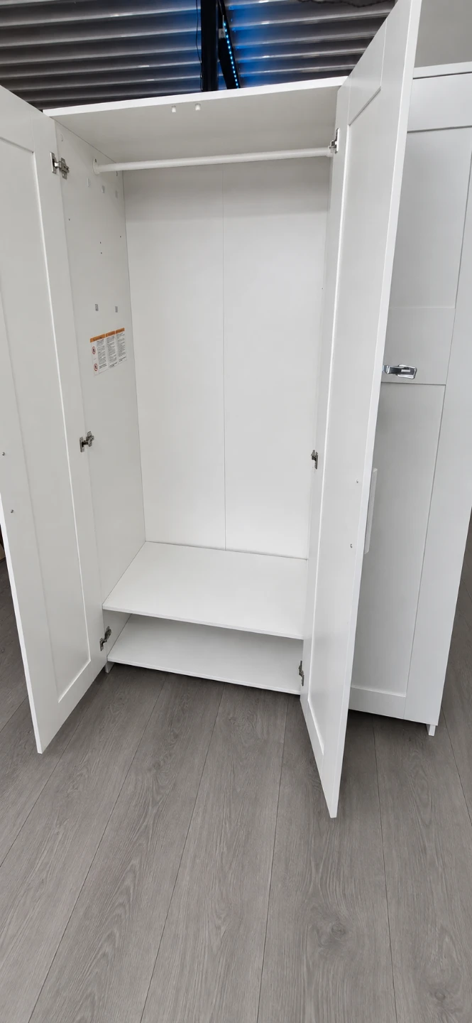 White 3-Door Wardrobe with Mirror - photo 5