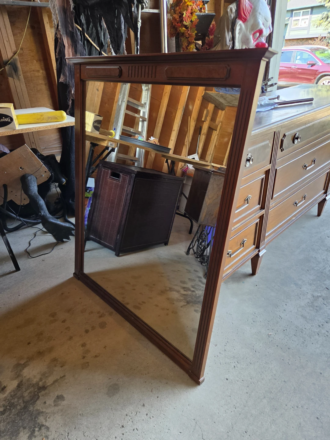 Estate sale Antique wood Wooden Dresser with Mirror - photo 3