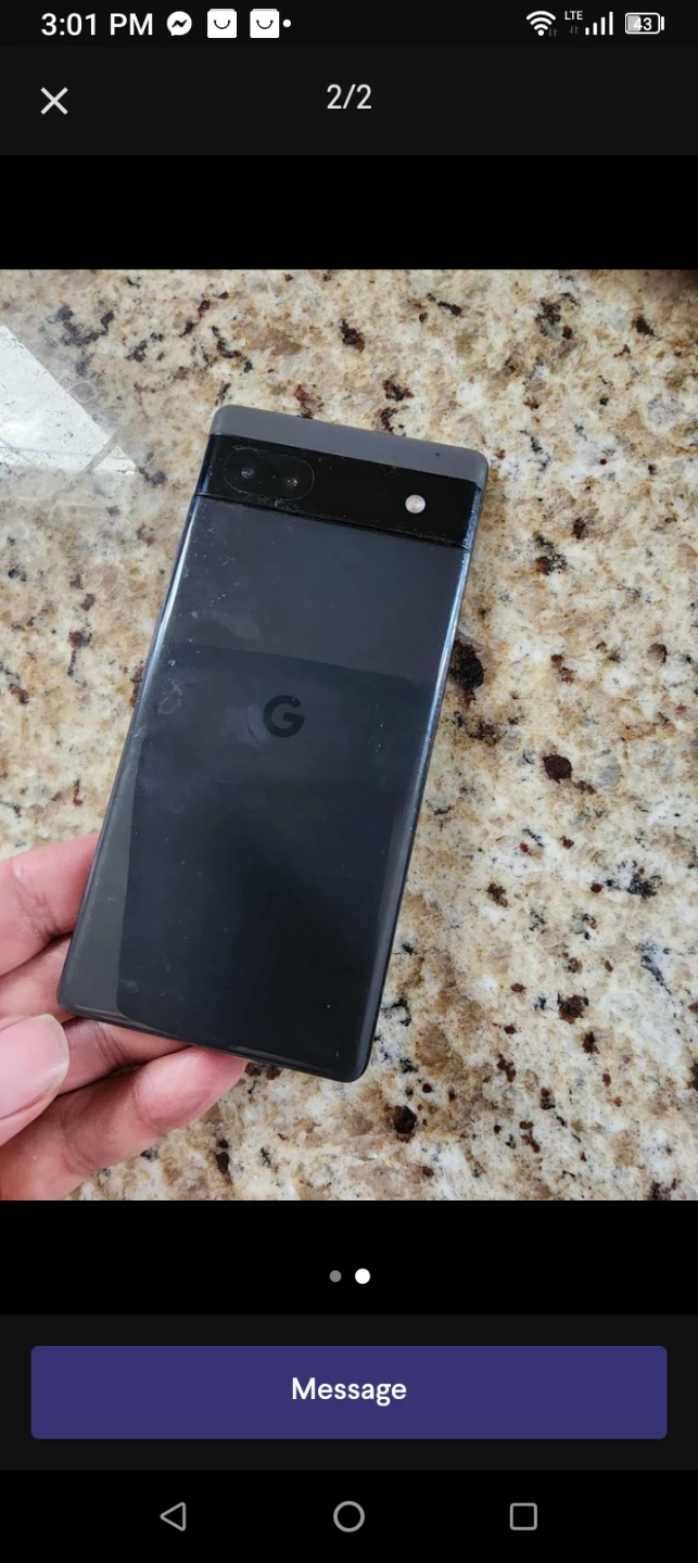 Google Pixel 6 Charcoal crack locked - photo 2