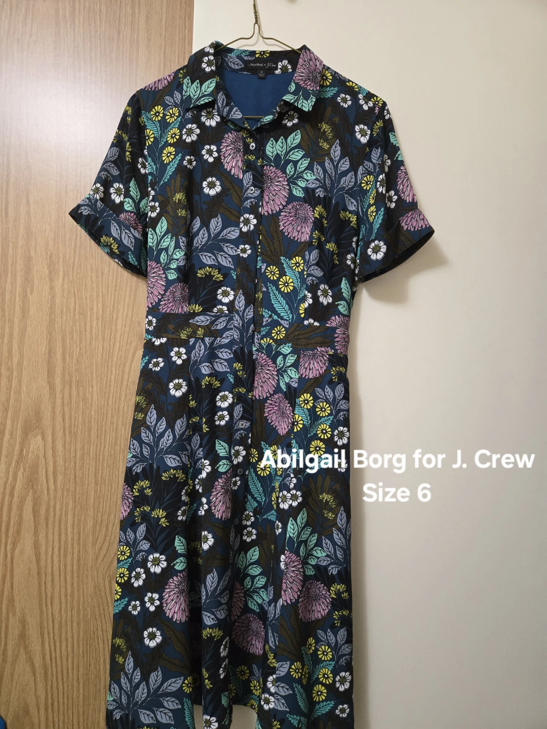 Abigail Borg for J. Crew Floral Shirt Dress Size 6