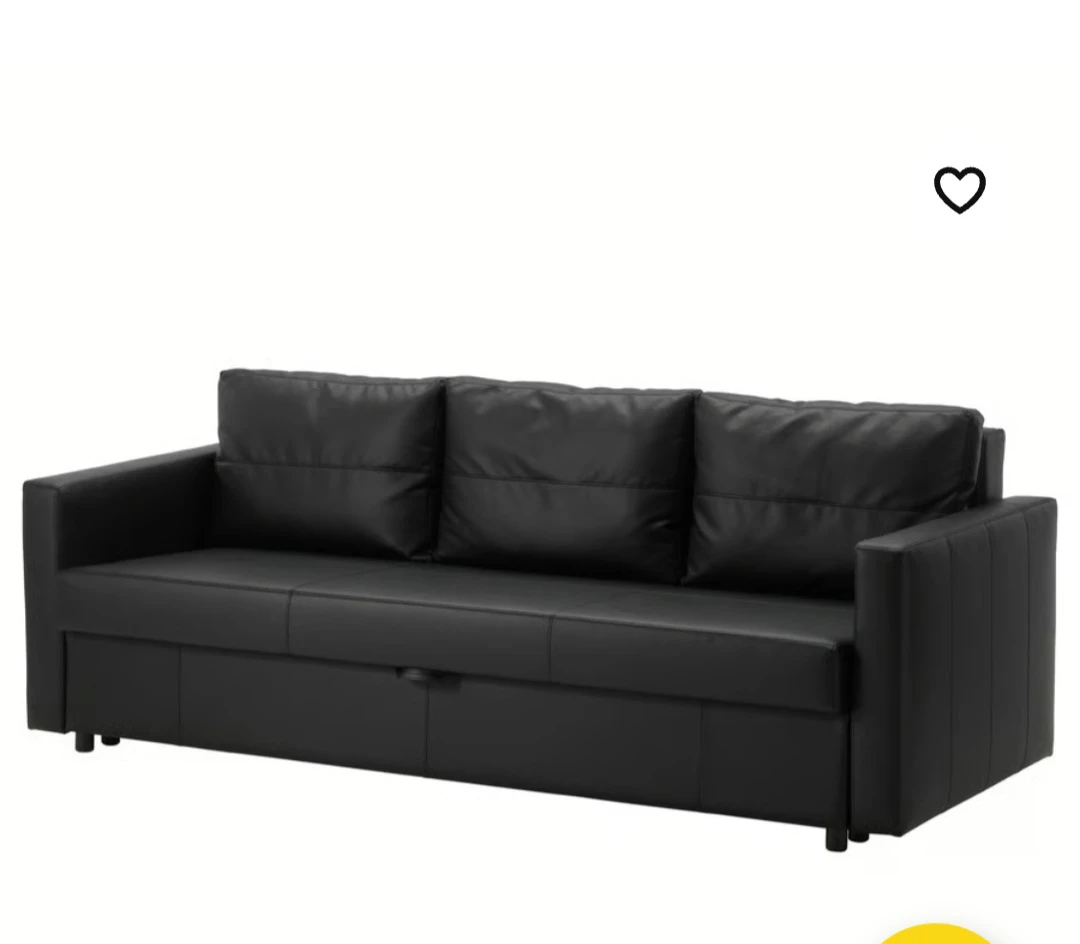 IKEA FRIHETEN Three-Seater Sofa Bed in Bomstad Black
