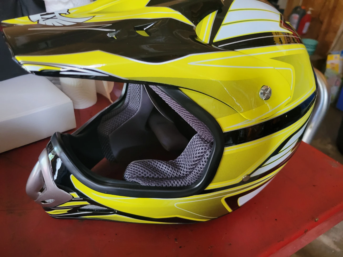 Yellow Motocross Helmet