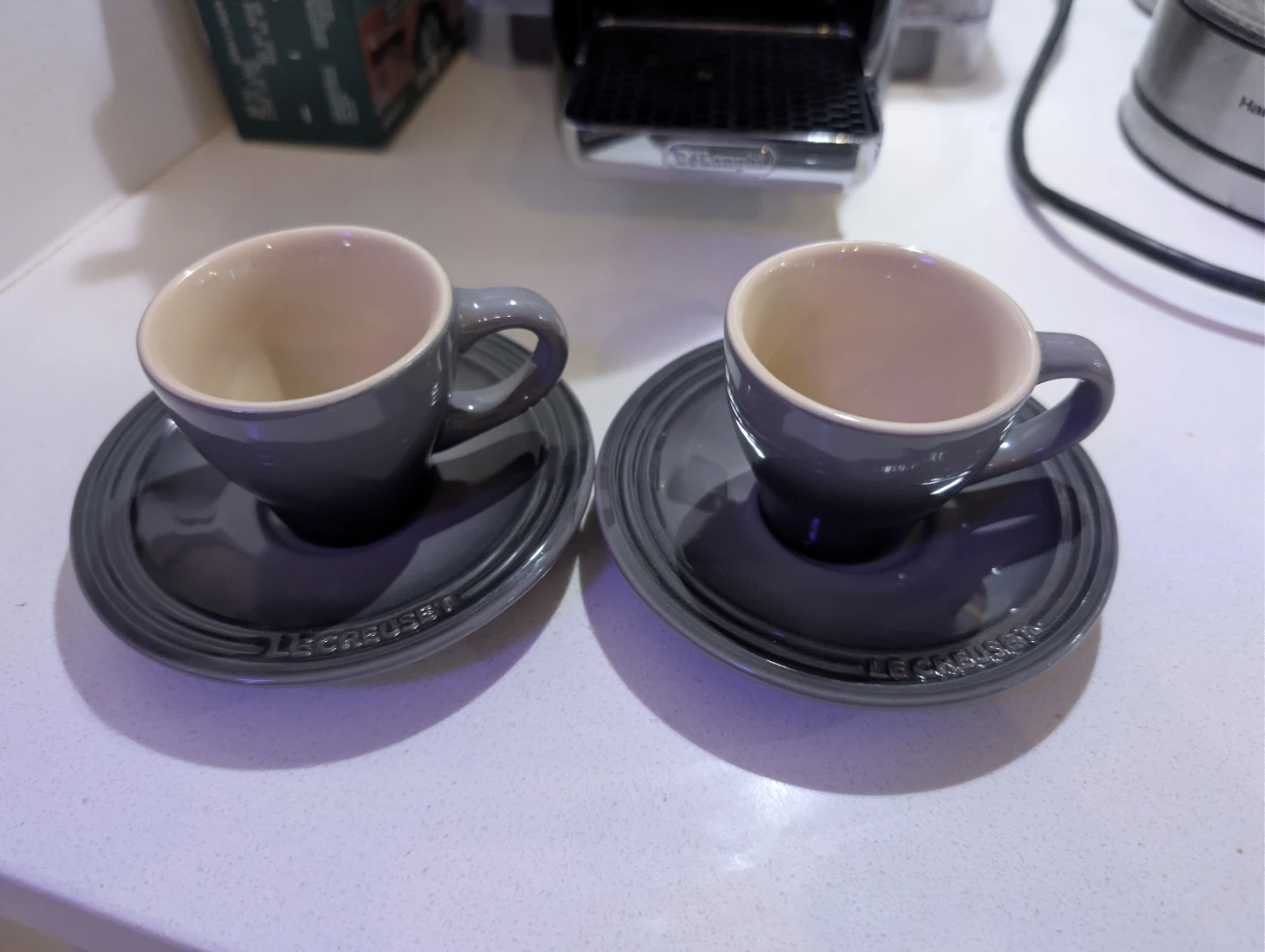 Le Creuset Espresso Cups and Saucers - Grey