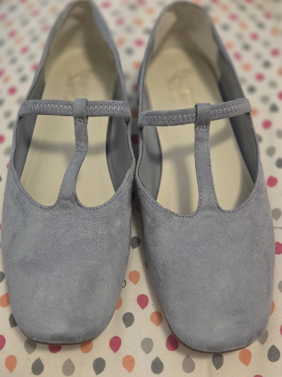 Franco Sarto Blue Suede T-Strap Flats - photo 2