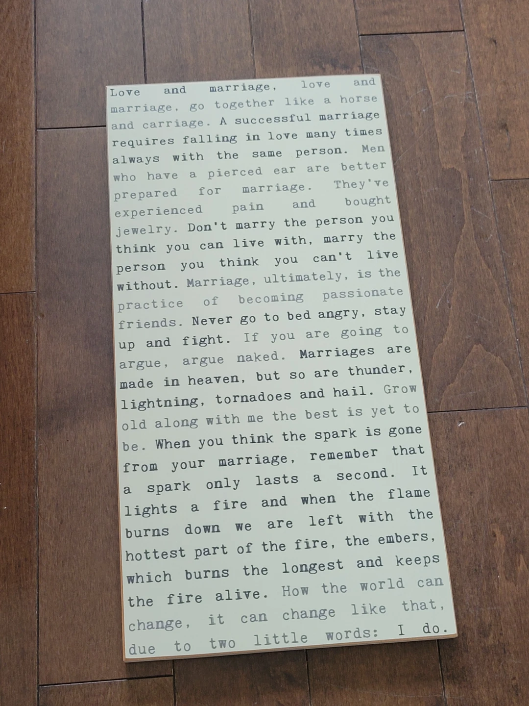 Typewriter Mountain Studios 'Love and Marriage' Wall Art