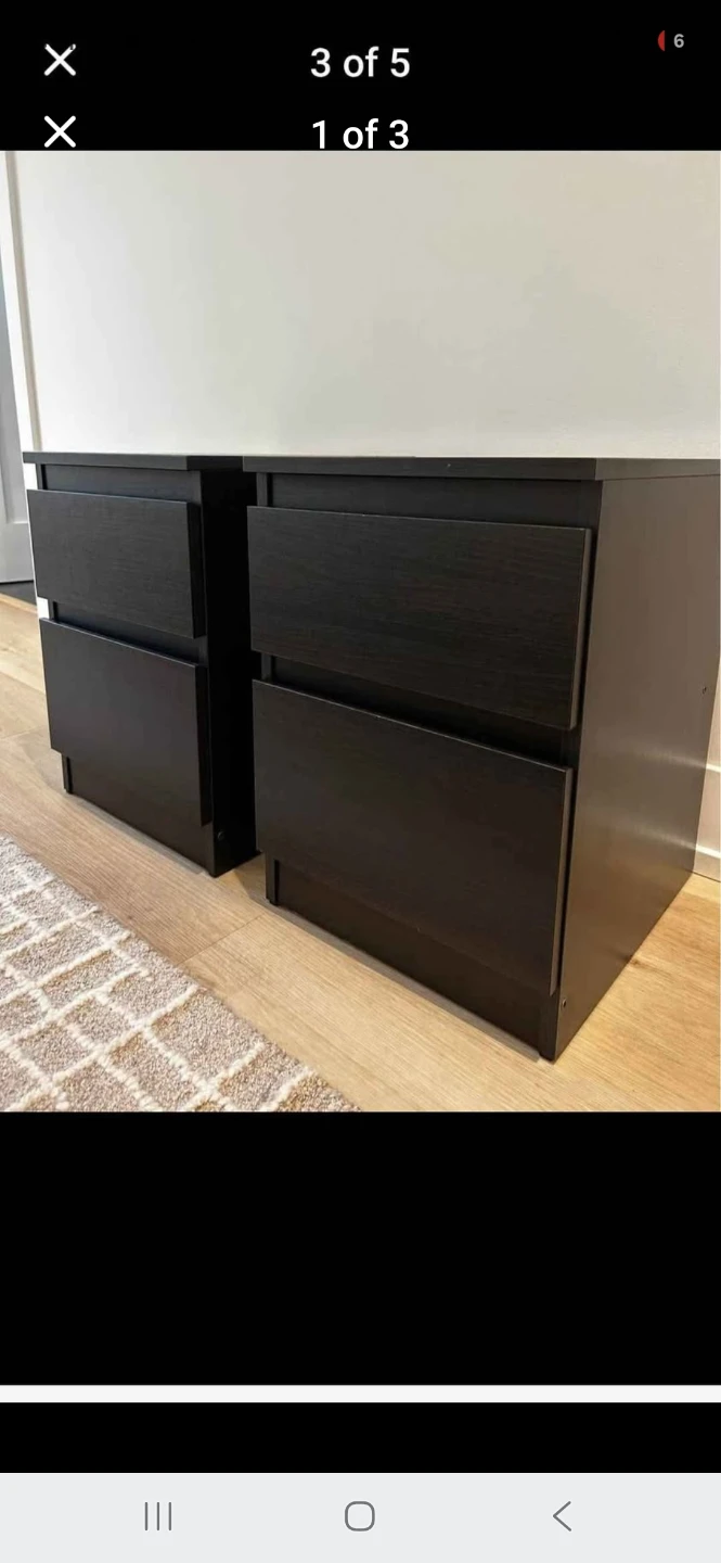 IKEA MALM Chest of 2 drawers (pair)