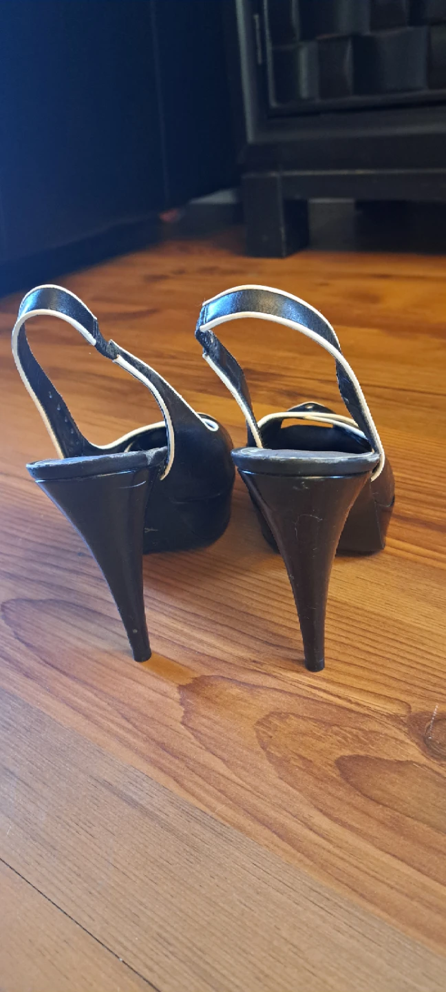 BCB GIRLS Black & White Peep-Toe Heels - photo 2