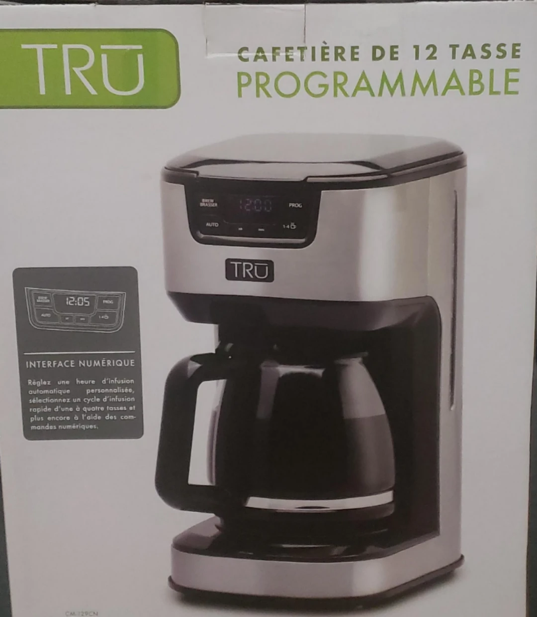 TRU Programmable 12 Cup Coffee Maker