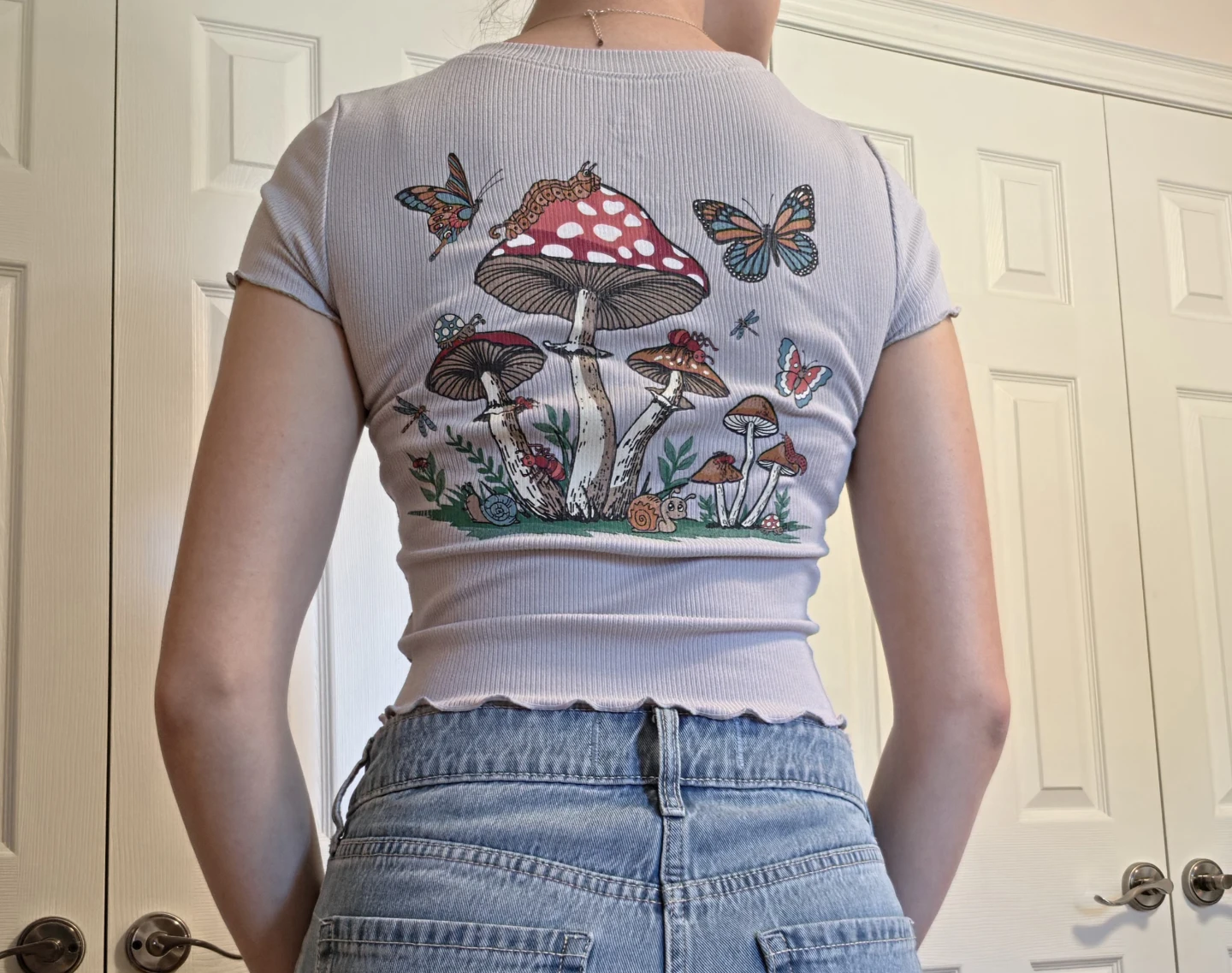 Baby Tee with Mushroom Graphic - photo 2
