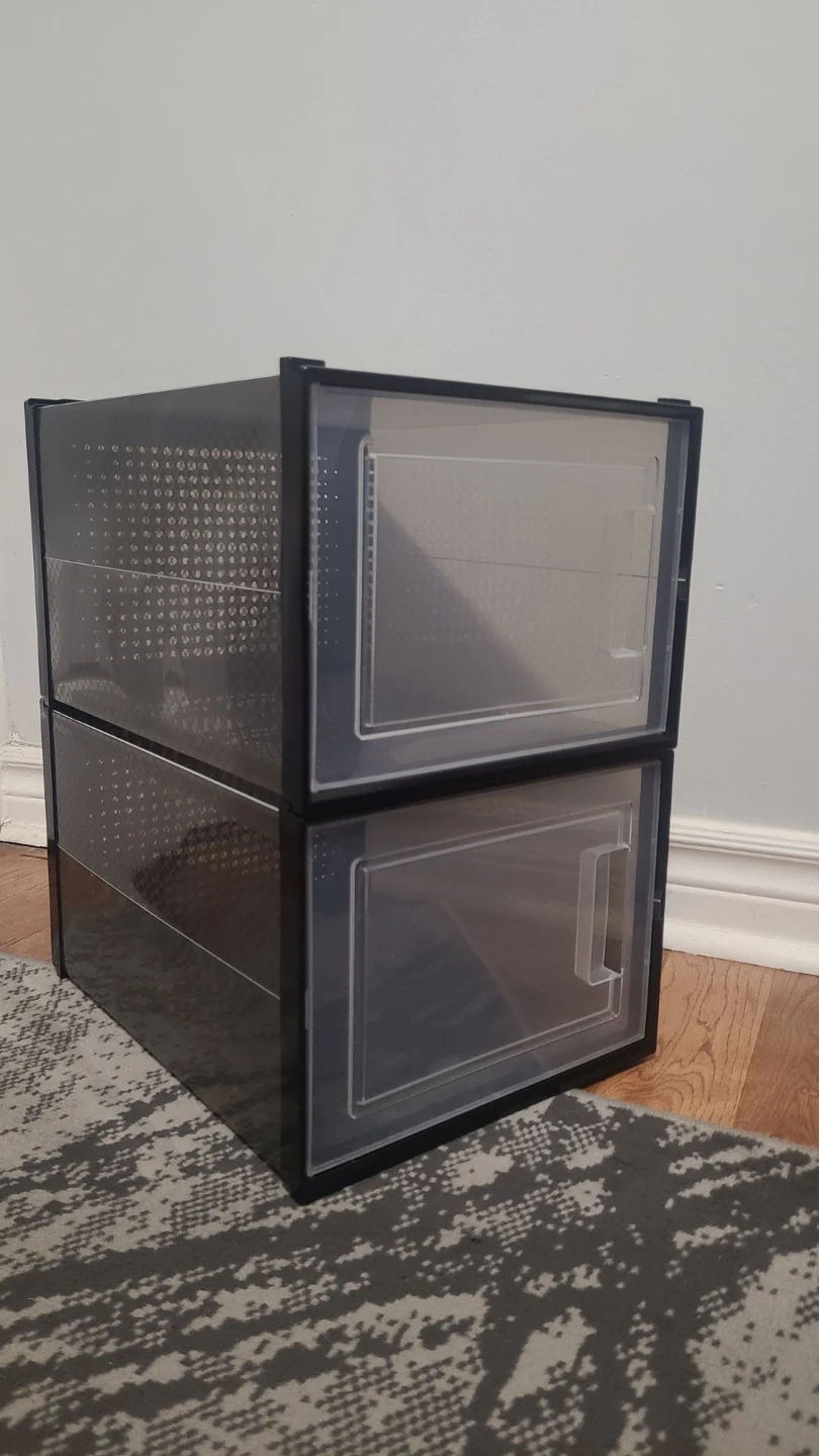 2 Stackable Shoe Storage Boxes - photo 2