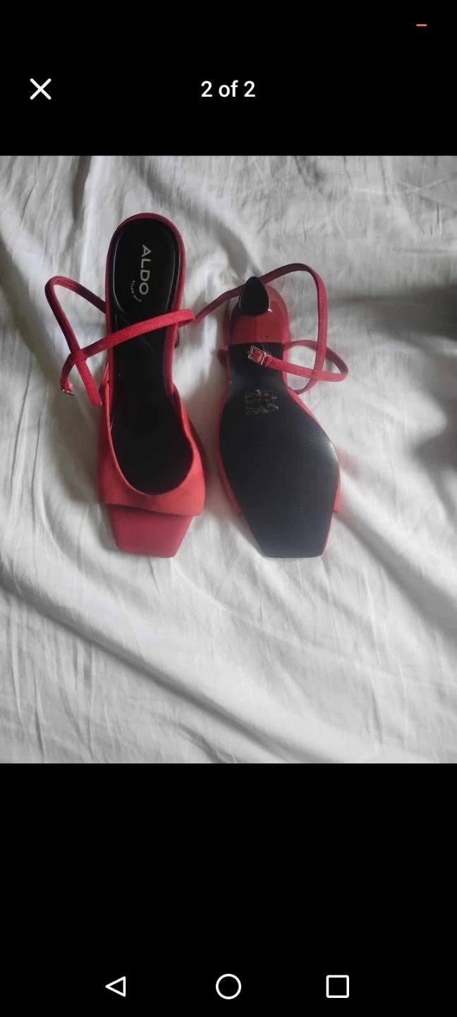 ALDO Red Suede Square-Toe Heels