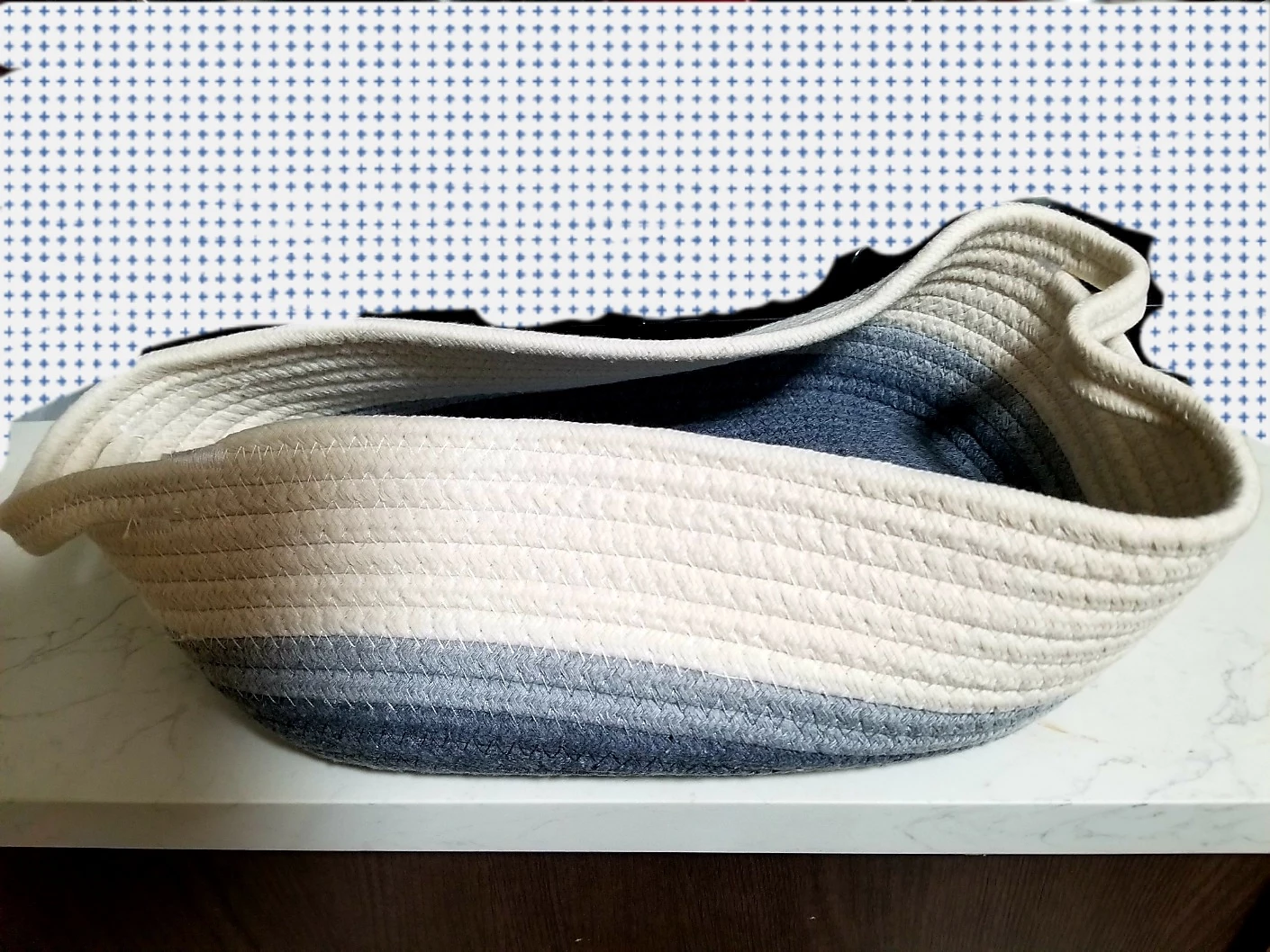 NEW Woven Rope Storage Basket, Grey
