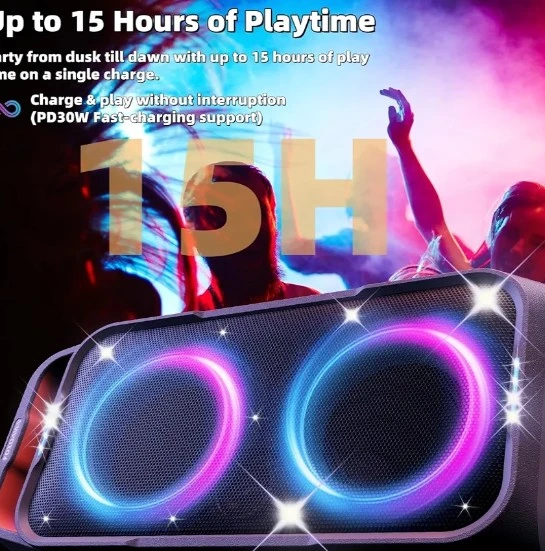 FOXDAWN Portable Bluetooth Speaker with Lights - photo 3