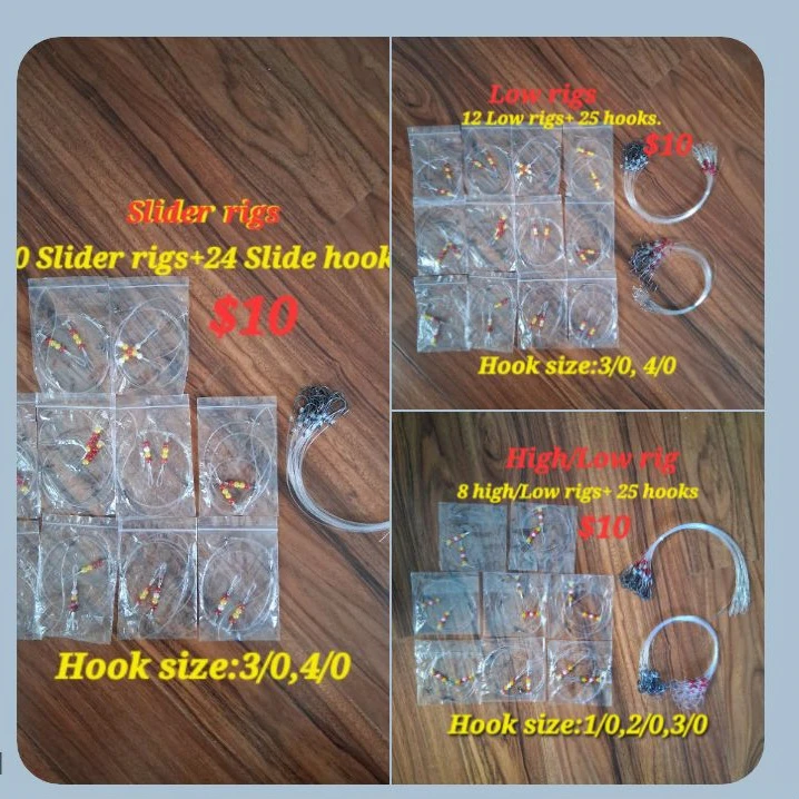 10 Slider Rigs + 24 Slide Hooks Fishing Set - photo 5