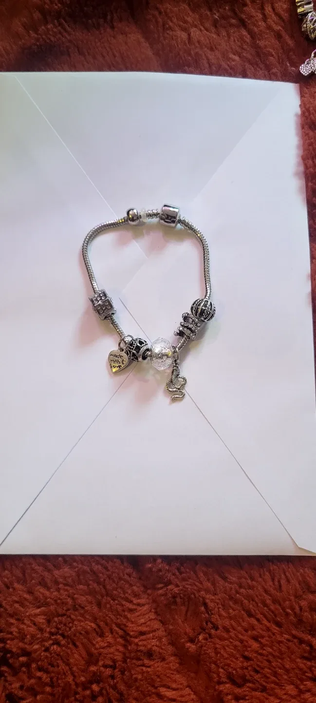 Charm Bracelet with Snake and Crown Charms - photo 2