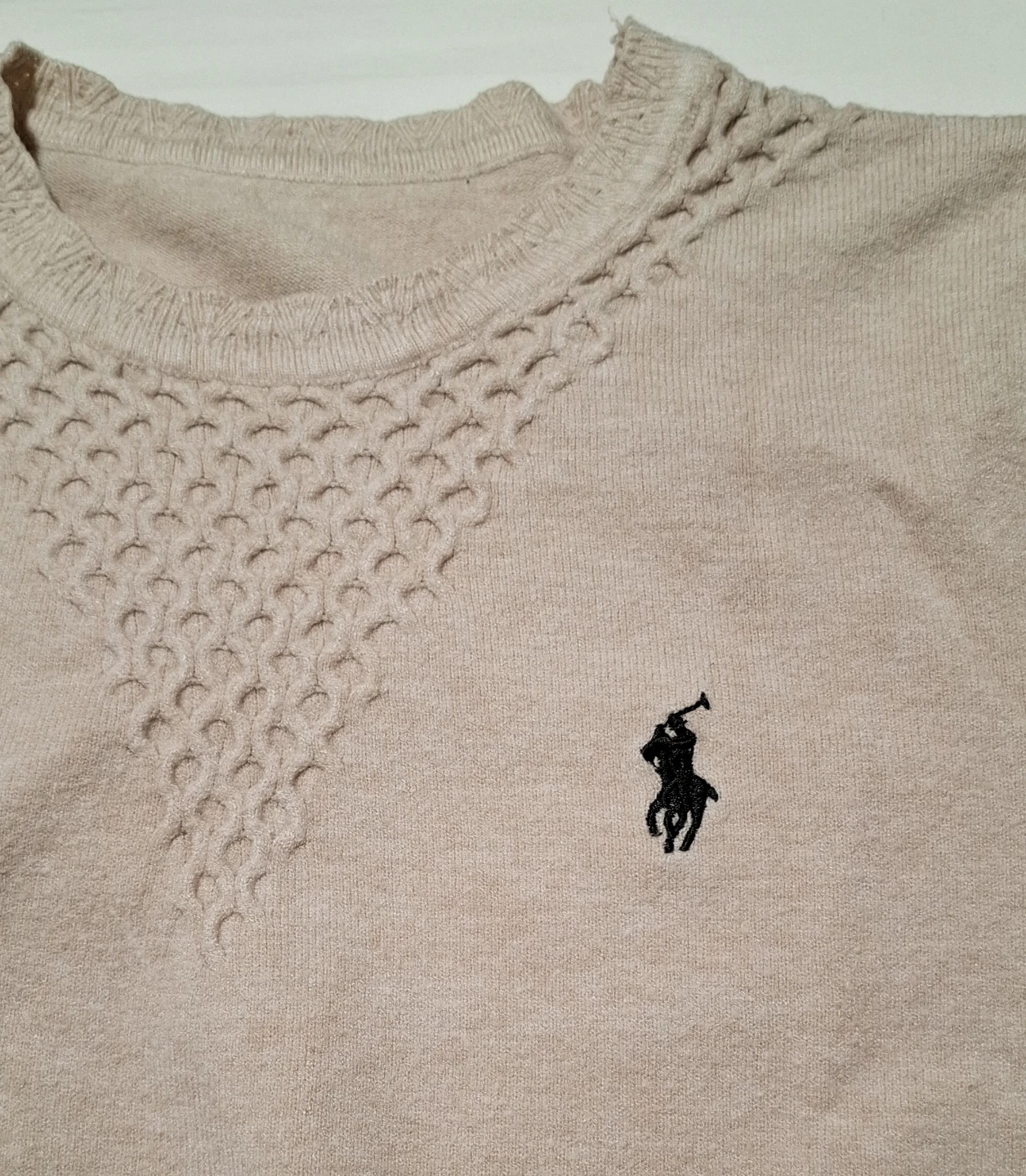 Beige Knit Short-Sleeve Top (Cropped Fit) - photo 3
