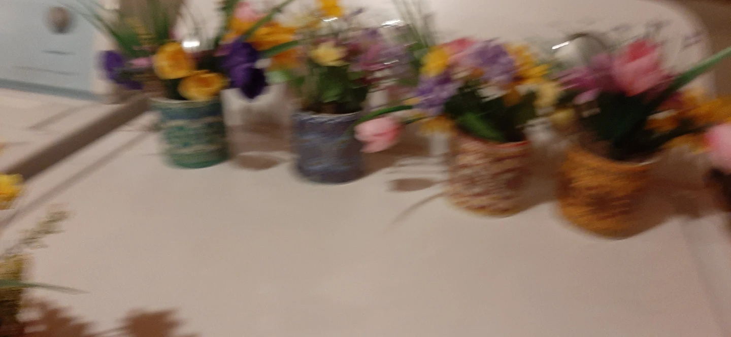 Artificial Flowers in Decorative Pots
