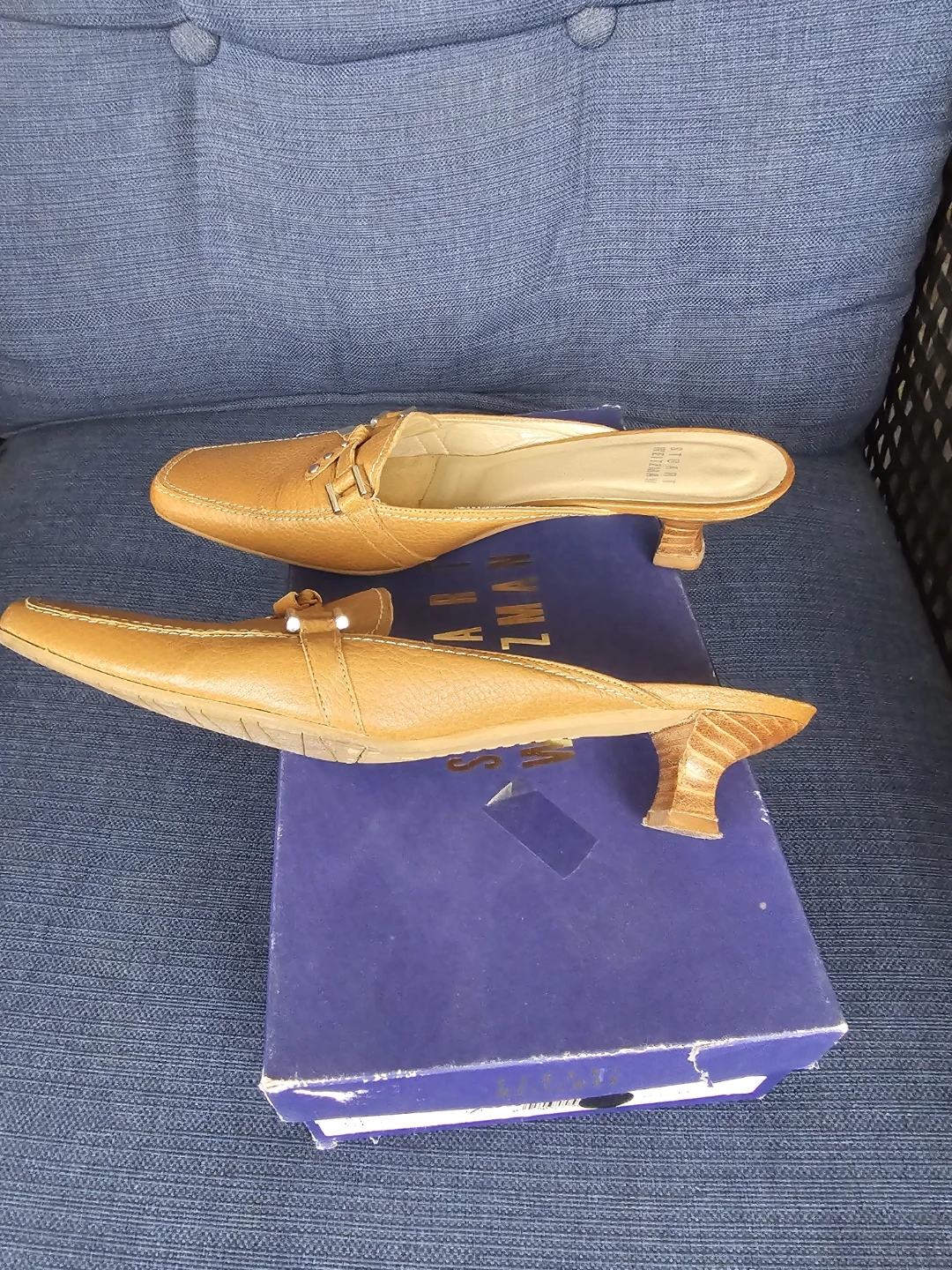 Stuart Weitzman Women's Brown Leather Mules Size 7,5-8 - photo 3