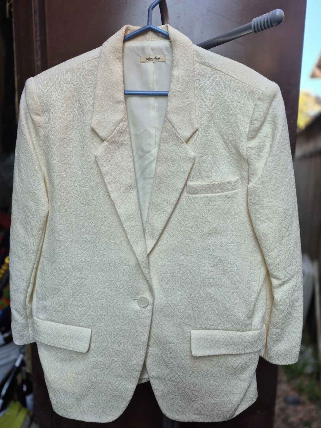 Bordeaux Rouge Cream Patterned Blazer - photo 4