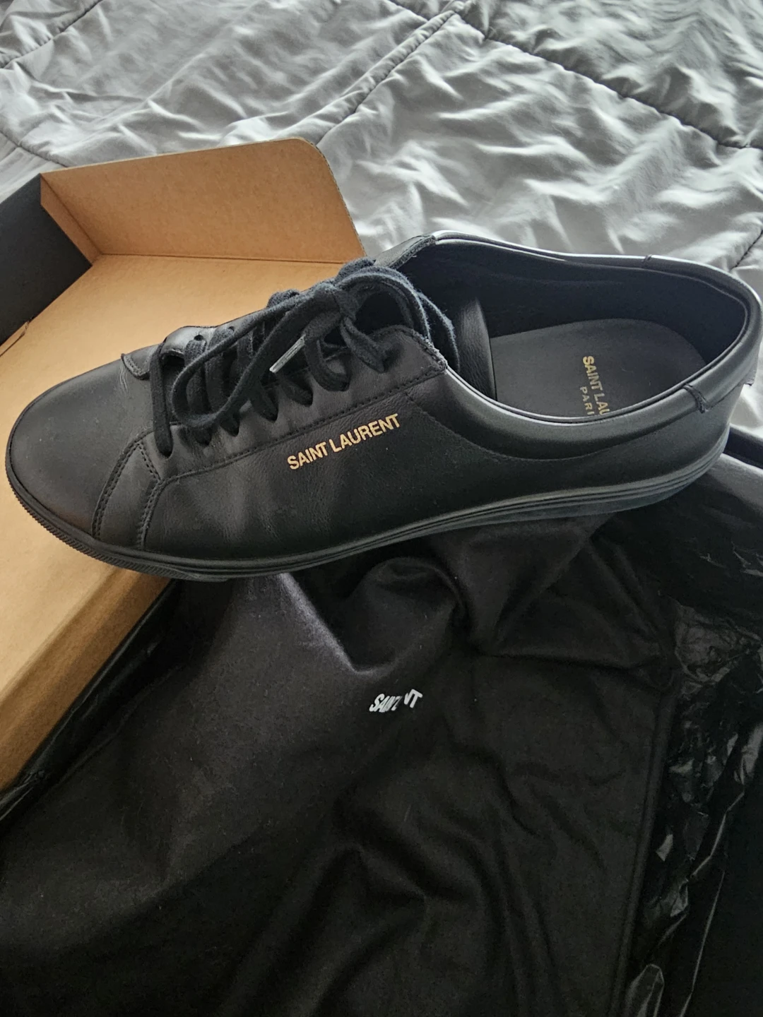 Saint Laurent Black Leather Sneakers