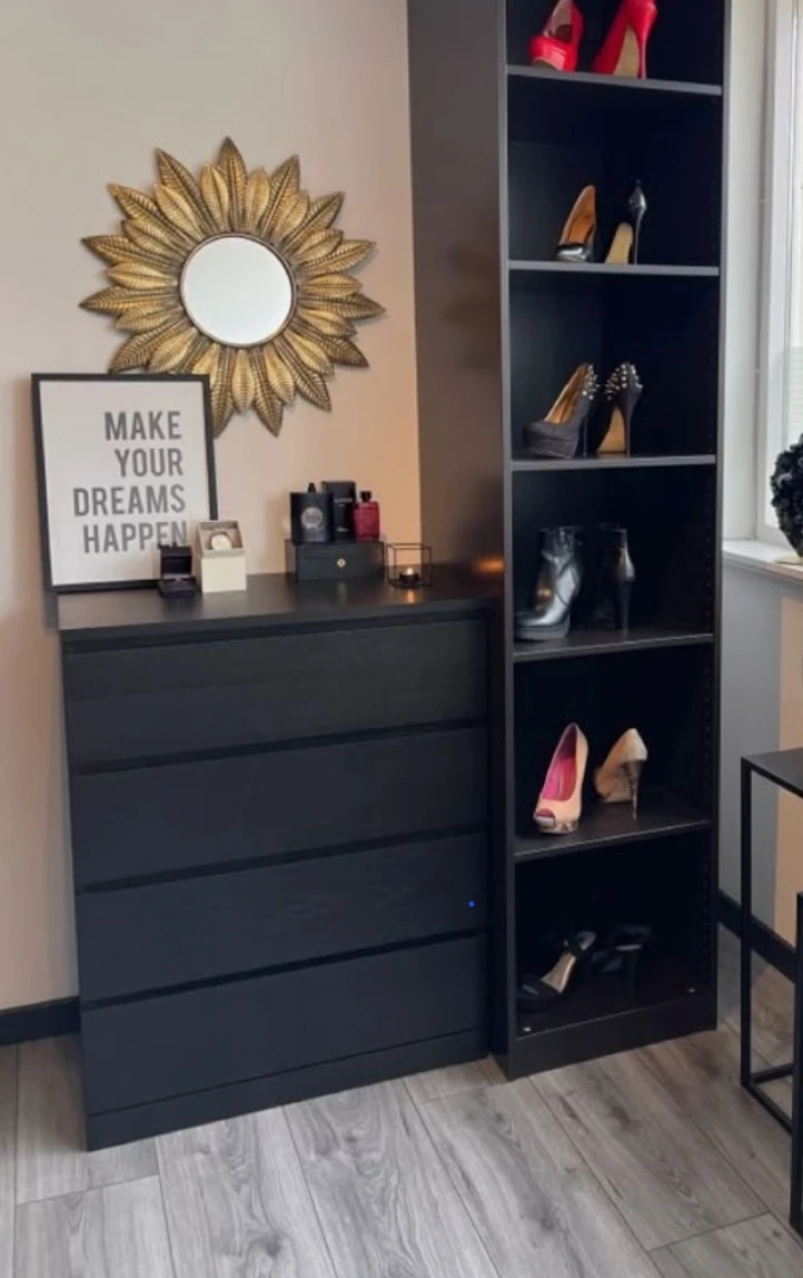 IKEA MALM 4-drawer chest, black-brown