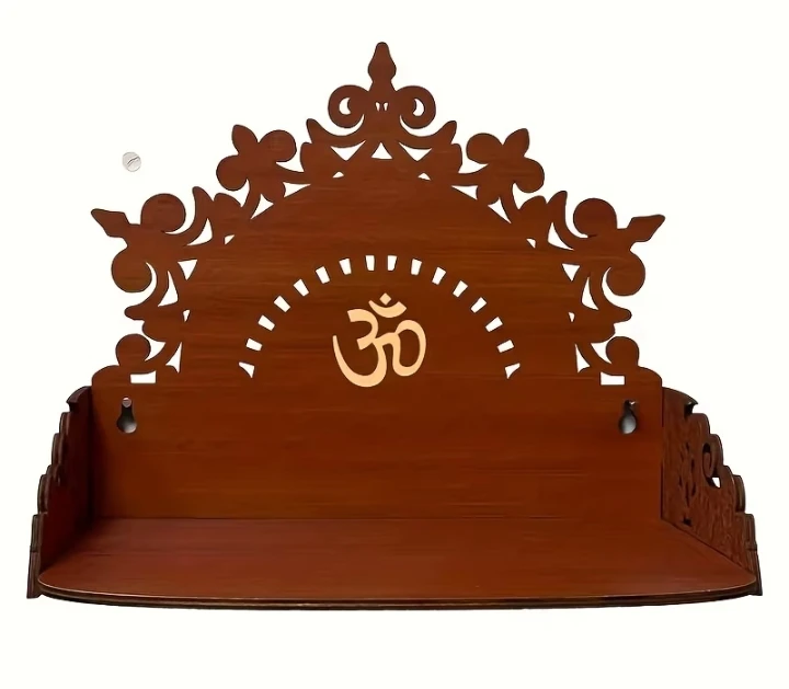 (BRAND NEW) Rustic Wooden Prayer Temple & Floating Shelf Decor
