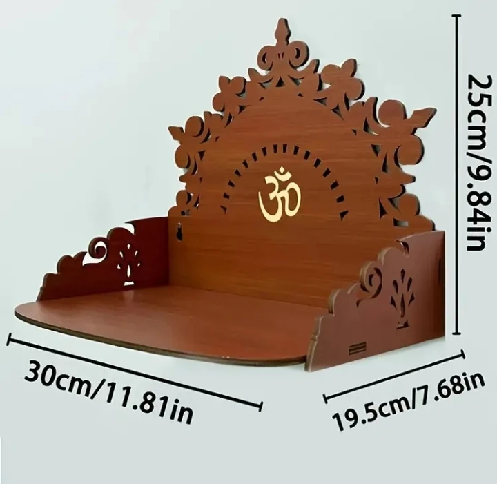 (BRAND NEW) Rustic Wooden Prayer Temple & Floating Shelf Decor - photo 4