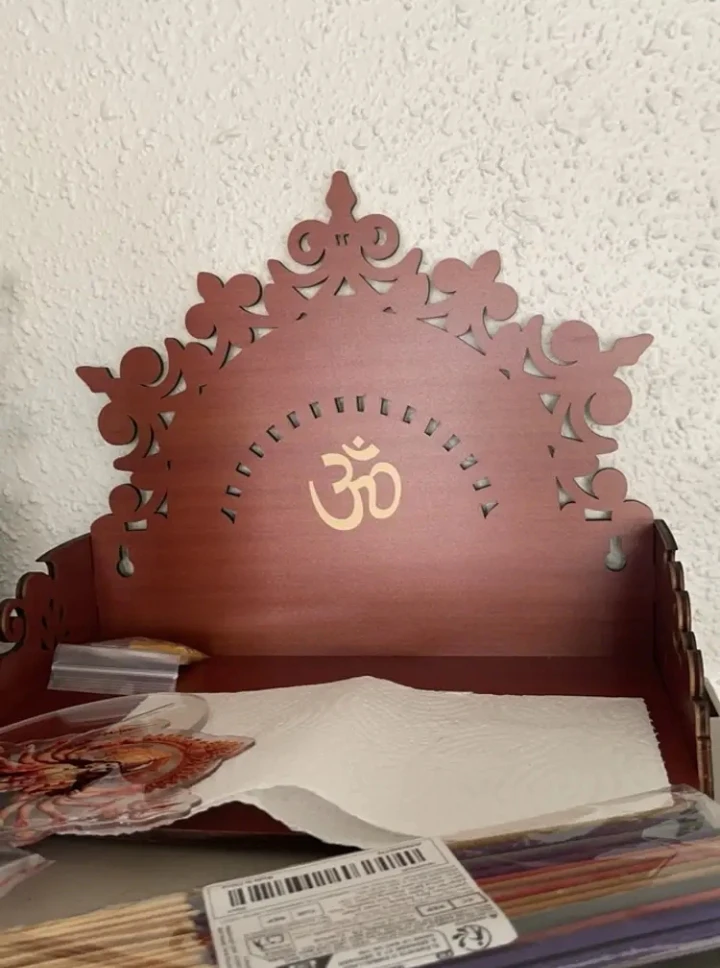 (BRAND NEW) Rustic Wooden Prayer Temple & Floating Shelf Decor - photo 5