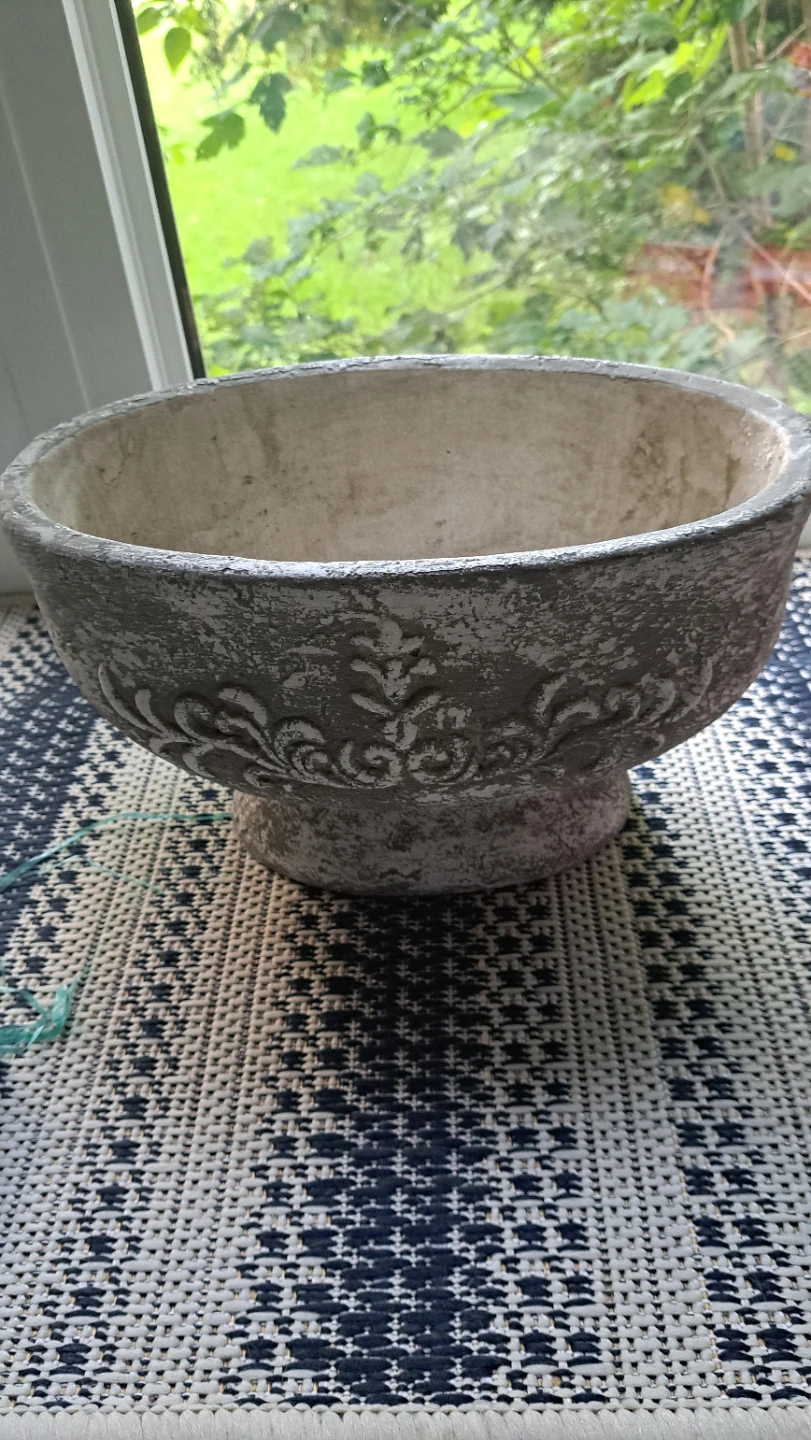 Decorative Grey Pedestal Planter Bowl - photo 2