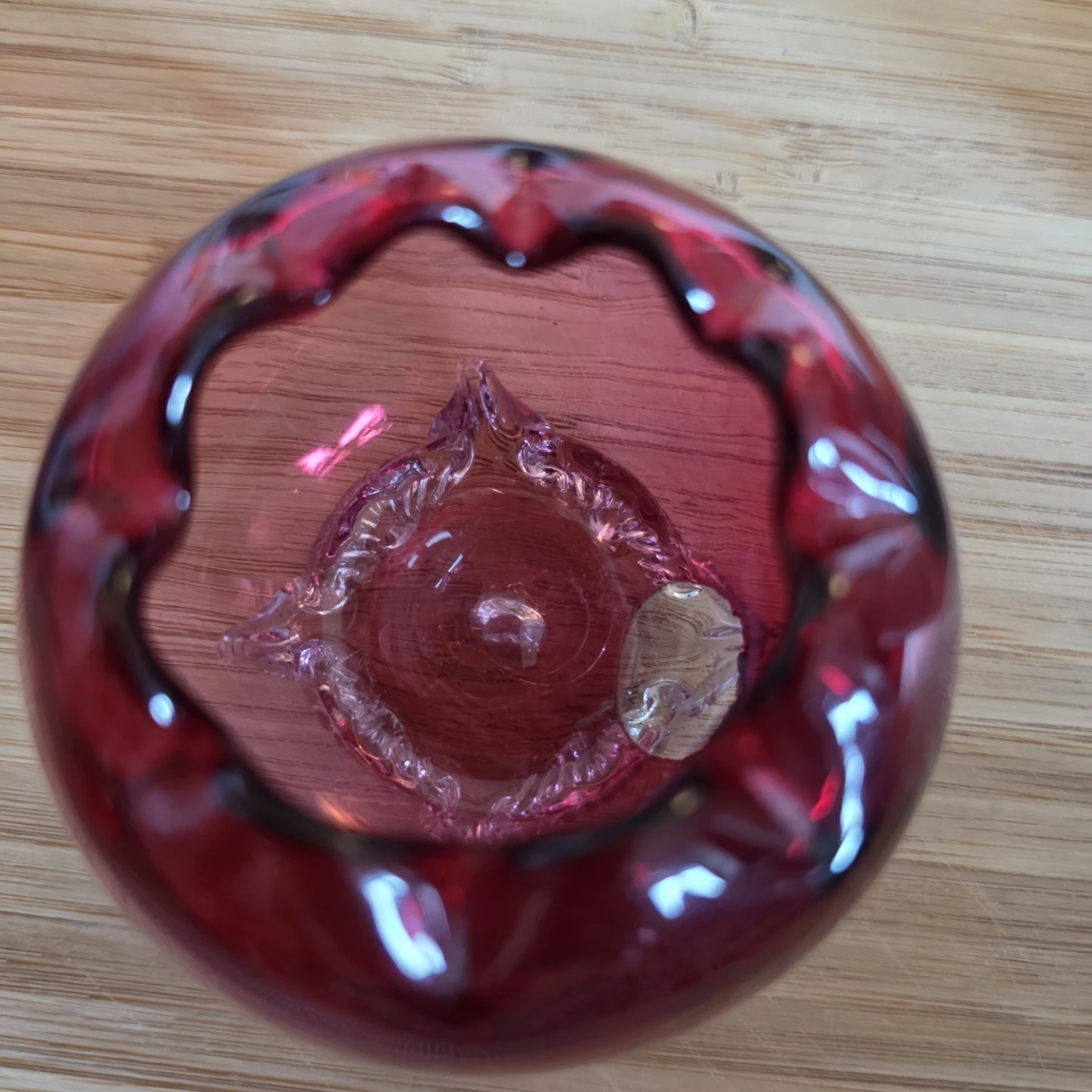 Vintage Ruby Red Glass toothpick holder, match holder - photo 4