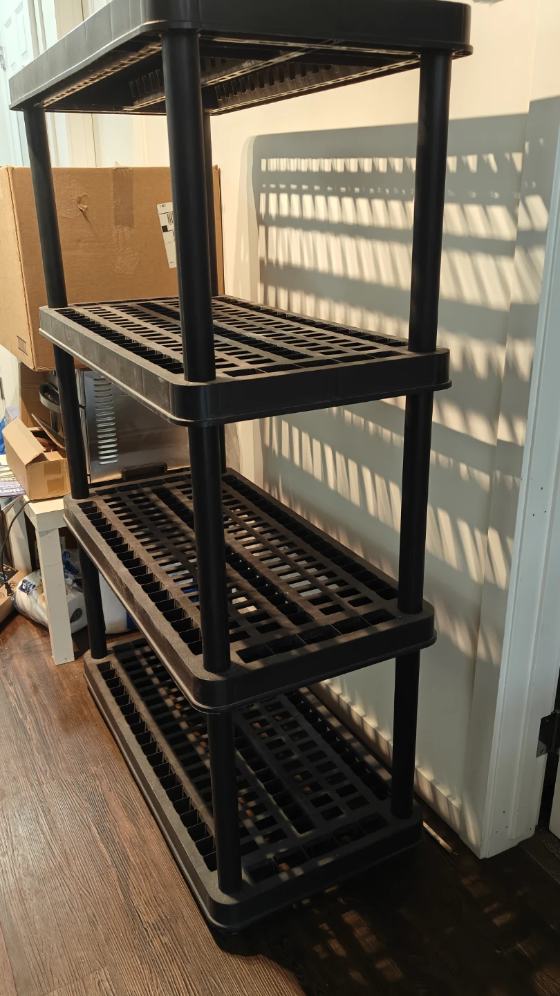 Black 4-Tier Plastic Shelving Unit - photo 2