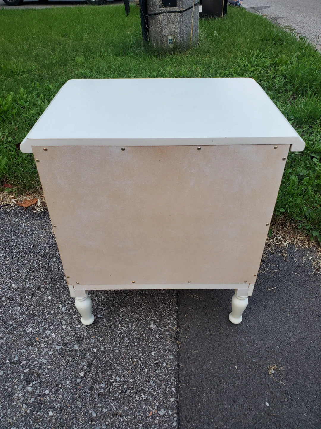 White Nightstand with Drawer and Shelf - photo 3