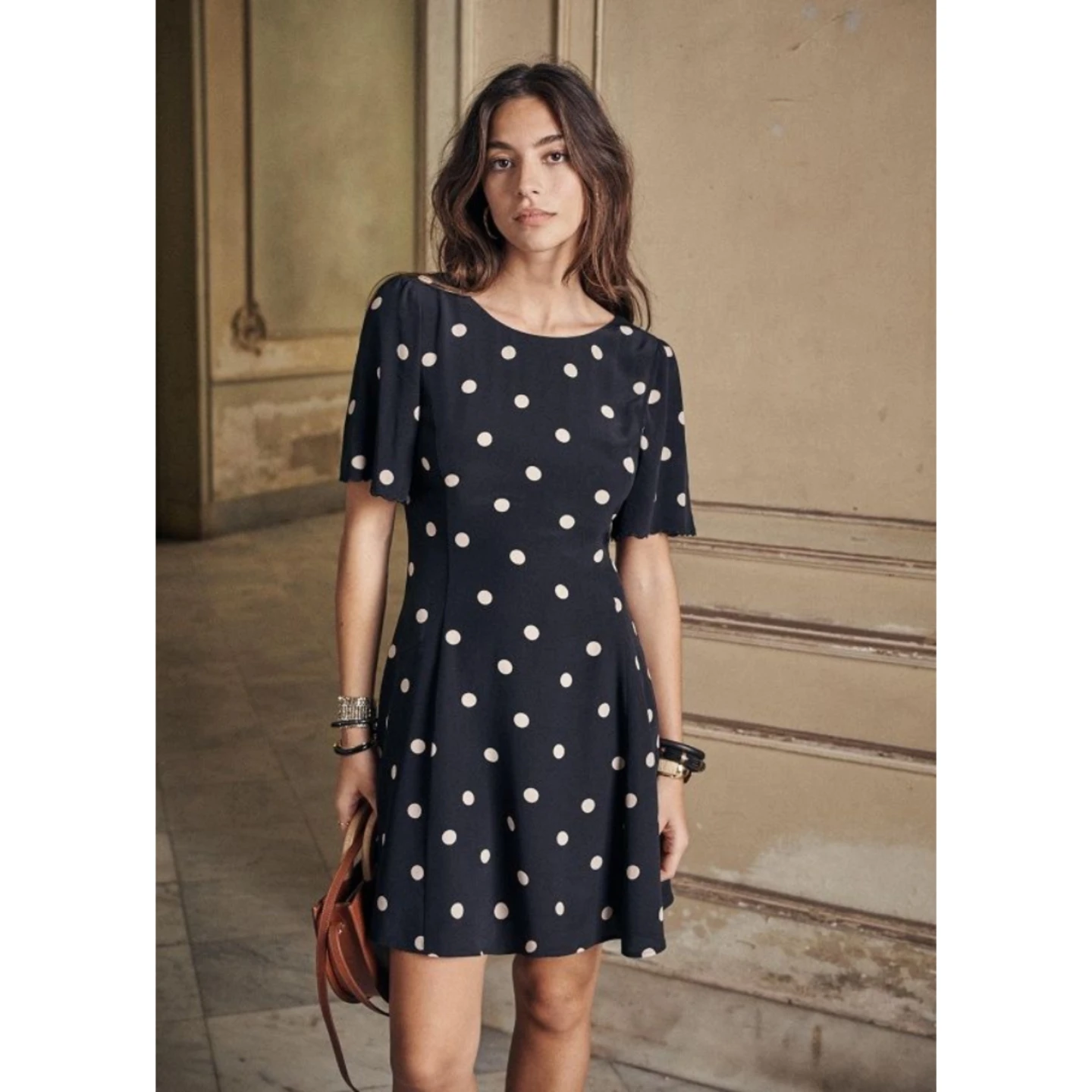Sezane Polka dot short sleeve mini dress - photo 2