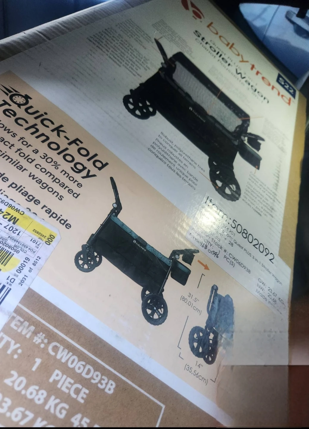Brand New Baby Trend Quest PLUS 3-in-1 Stroller Wagon - photo 2