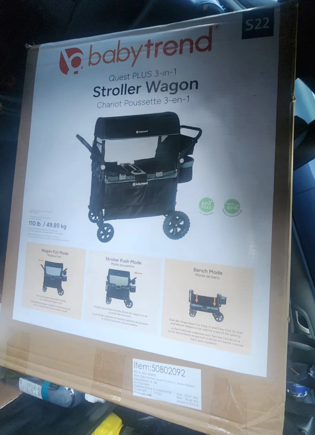 Brand New Baby Trend Quest PLUS 3-in-1 Stroller Wagon - photo 5