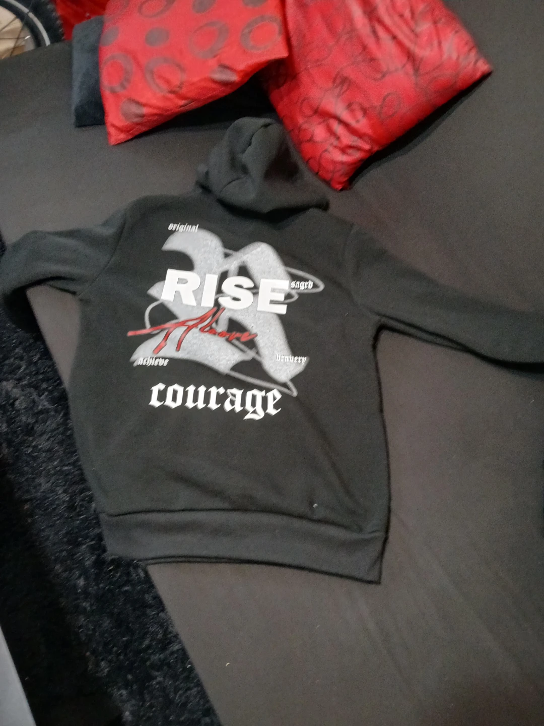 RISE hoodie with inspirational message medium Black - photo 2