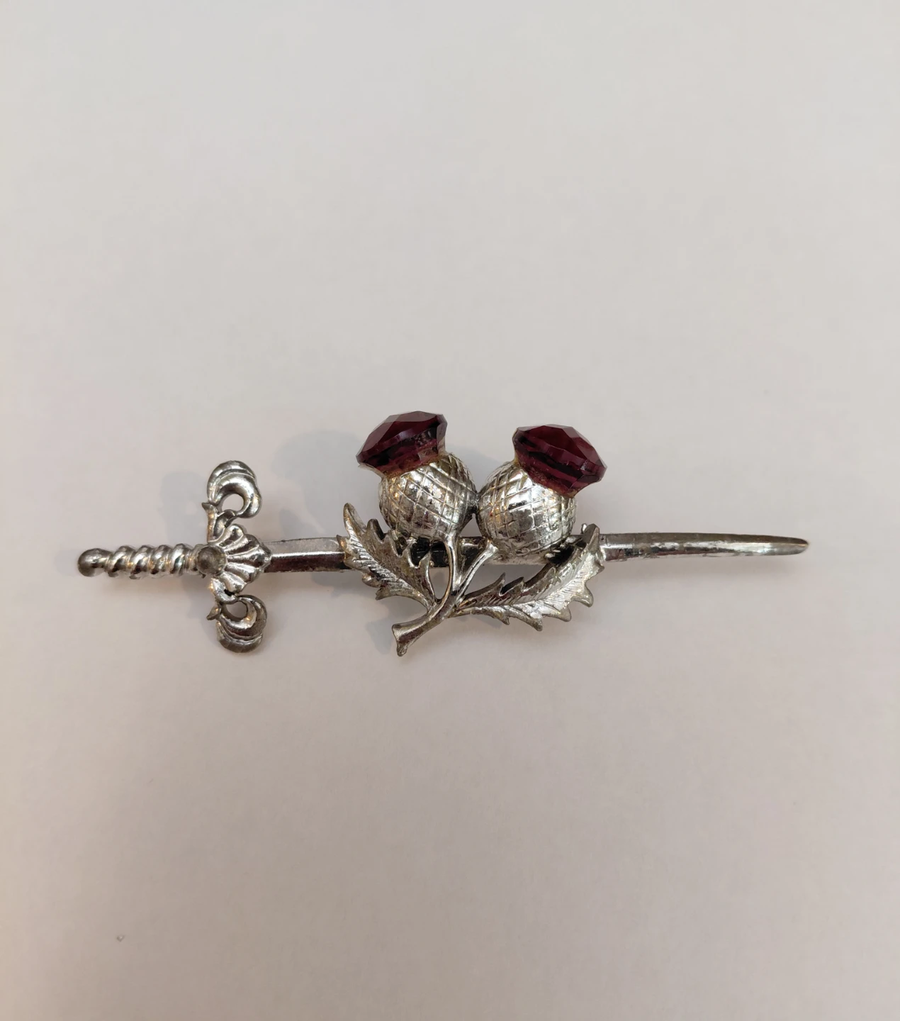 Scottish Thistle Brooch with Sword Pin
