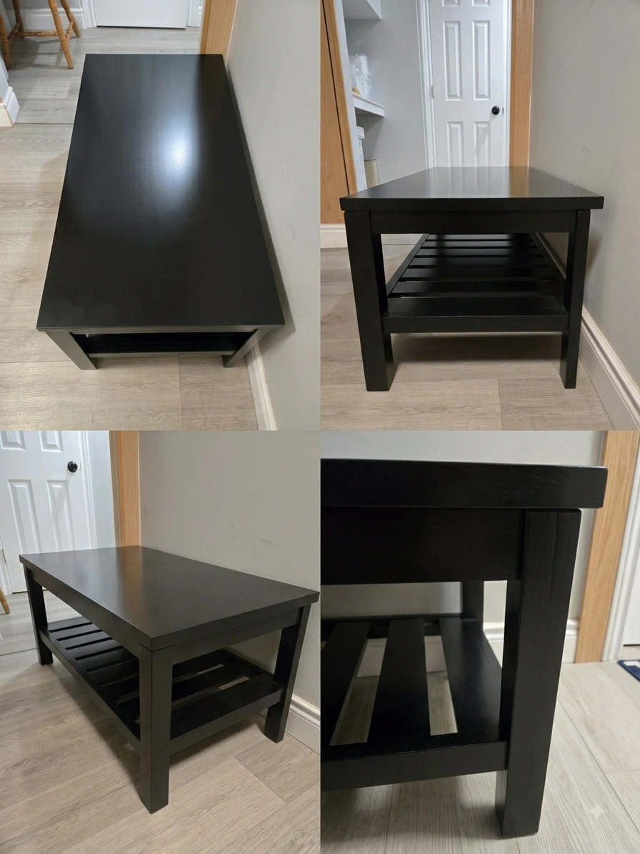 Black Coffee Table with Shelf