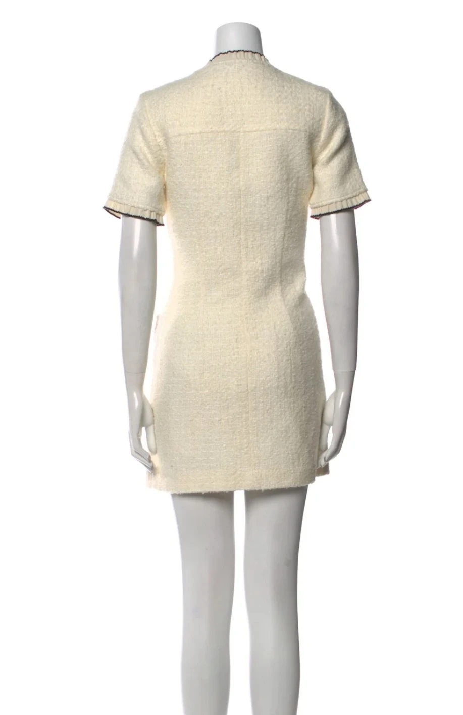 Sandro White Tweed Short Sleeve Mini Dress Size S - photo 3